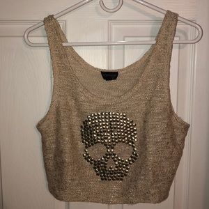Top Shop Skull Crop Tank